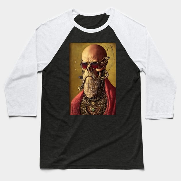 Surreal renaissance skull god with sunglasses Baseball T-Shirt by EBAN